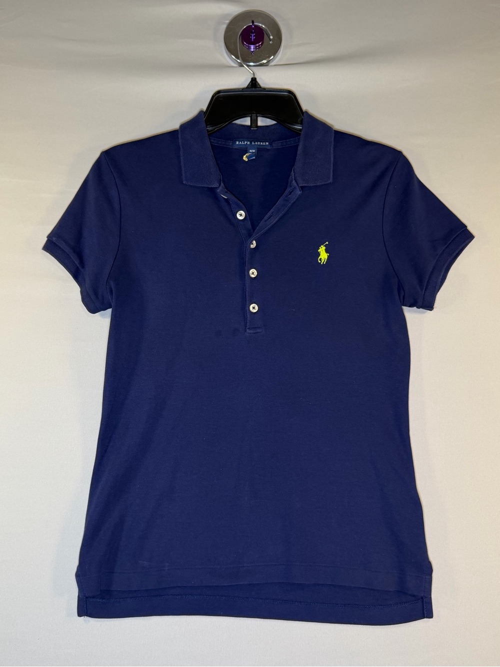 Ralph Lauren Navy Polo with Yellow Pony Embroidery